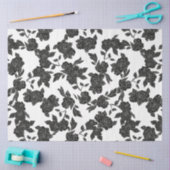 Papier Mousseline Découpage vintage de fleurs noires (Artisanat)