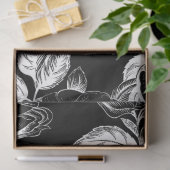 Papier Mousseline Découpage vintage de fleurs noires (Cadeau)