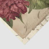 Papier Mousseline Découpage vintage de fleurs rouges (Détail)