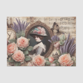 Papier Mousseline Découpage vintage de la dame victorienne