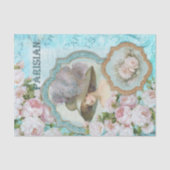 Papier Mousseline Découpage vintage de Roses florales (Recto)