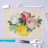 Papier Mousseline Découpage vintage des Roses victoriens (Artisanat)