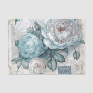 Papier Mousseline Découpage vintage d'inspiration bleu Chic Shabby F