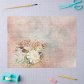 Papier Mousseline Découpage vintage d'oiseaux floraux (Artisanat)