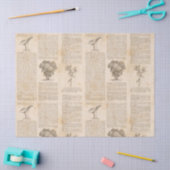 Papier Mousseline Découpage vintage du papier journal botanique (Artisanat)