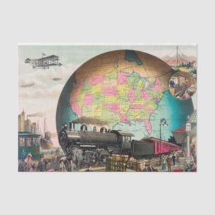 Papier Mousseline Découpage Vintage du transport du XXe siècle