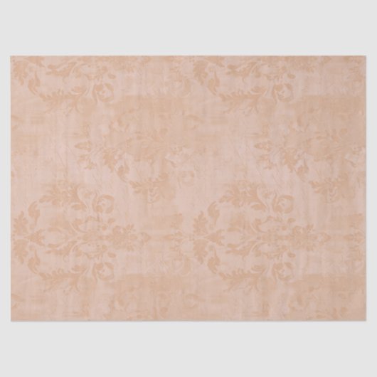 Papier Mousseline Découpage vintage Dusty Peach Antique Damask (Recto)
