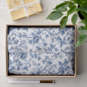 Papier Mousseline Découpage Vintage Floral bleu (Cadeau)