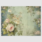 Papier Mousseline Découpage vintage Floral Rose (Recto)