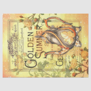 Papier Mousseline Découpage vintage Golden Summer Tea Kettle
