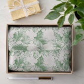 Papier Mousseline Découpage vintage Green Holly (Cadeau)