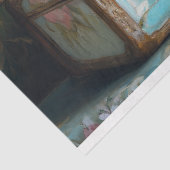 Papier Mousseline Découpage vintage Hen Floral Suitcase (Détail)