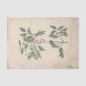 Papier Mousseline Découpage vintage Holly Noël Refroidi vieilli (Recto)