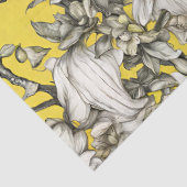 Papier Mousseline Découpage vintage jaune, noir et blanc (Détail)