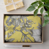 Papier Mousseline Découpage vintage jaune, noir et blanc (Cadeau)