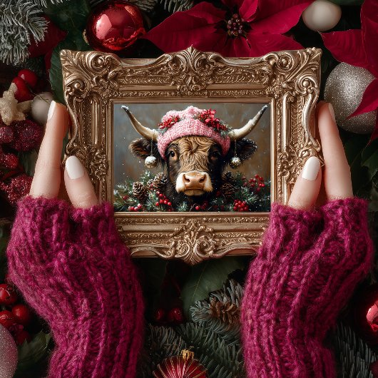 Papier Mousseline Découpage Vintage Noël Highland Cow