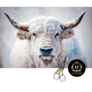 Papier Mousseline Découpage Vintage Noël Highland Cow Buffalo