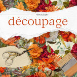 Papier Mousseline Découpage vintage Orange Rustique<br><div class="desc">Collage floral vintage</div>