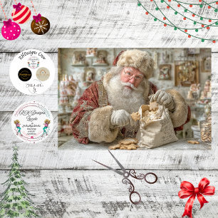 Papier Mousseline Découpage Vintage Père Noël Cheer Country Store Co
