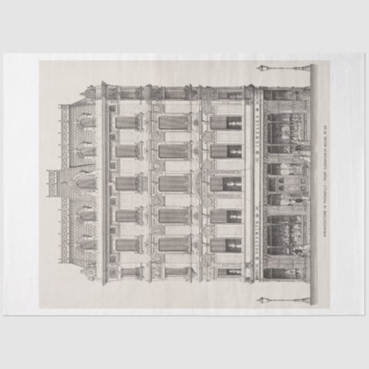 Papier Mousseline Découpage vintage Piccadilly London Architecture (Recto)