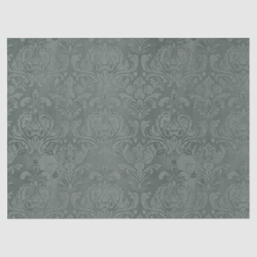 Papier Mousseline Découpage vintage Pine Green Antique Damas (Recto)