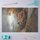 Papier Mousseline Découpage Vintage Rusty Truck Citrouilles Automne (Artisanat)
