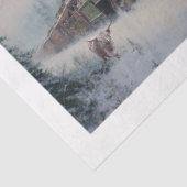 Papier Mousseline Decoupage Vintage Steam Engine Country Christmas (Détail)