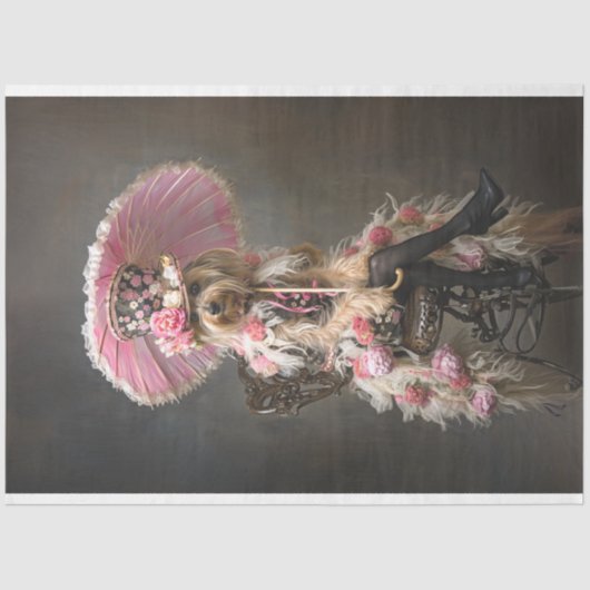 Papier Mousseline Découpage vintage Yorkie (Recto)