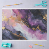 Papier Mousseline Découpage violet et or (Artisanat)