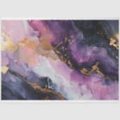 Papier Mousseline Découpage violet et or (Recto)