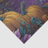 Papier Mousseline Découpage Violet Halloween Highland Cow Citrouille (Détail)