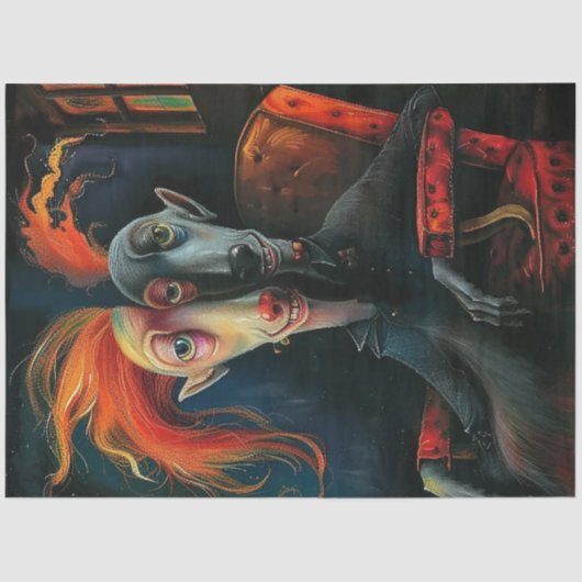 Papier Mousseline Découpage Visages de caractère d'illustration luna (Recto)