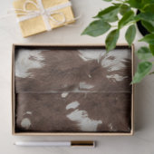 Papier Mousseline Decoupage Western Brown White Cowhide Texture  (Cadeau)