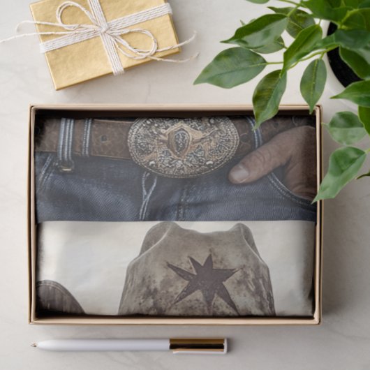 Papier Mousseline Découpage Western Cowboy Christian Rancher (Cadeau)