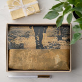 Papier Mousseline Découpage Western Cowboy Desert Landcape Moon (Cadeau)