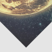 Papier Mousseline Découpage Western Cowboy Riding Bull Grande Lune (Détail)