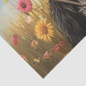 Papier Mousseline Decoupage Whimsical 3 Goats In Field (Détail)