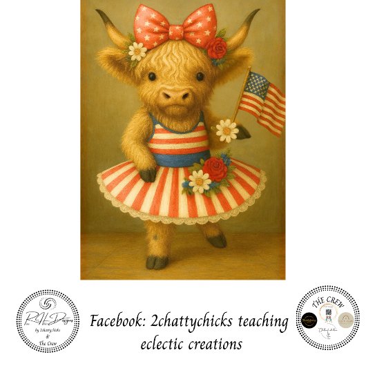 Papier Mousseline Decoupage Whimsical 4th July Highland Tutu  