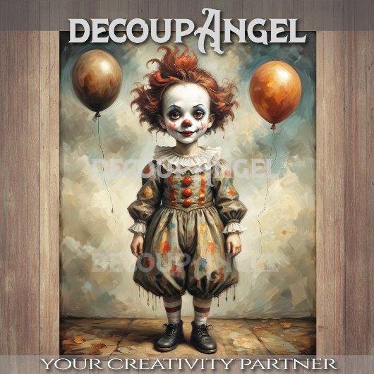 Papier Mousseline Découpage Whimsical Balloon Boy