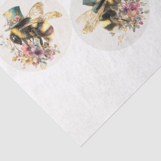 Papier Mousseline Decoupage Whimsical Bee 12" Rounds 4" Coasters (Détail)