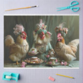 Papier Mousseline Découpage Whimsical Chicken Tea Party (Artisanat)