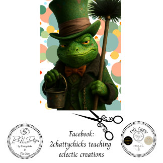 Papier Mousseline Decoupage Whimsical Chimney Lizard in Wonderland 