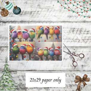 Papier Mousseline Découpage Whimsical Christmas Birds Scrapbooking