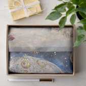 Papier Mousseline Découpage Whimsical Christmas Hot Air Balloon Bleu (Cadeau)