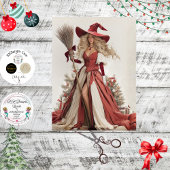 Papier Mousseline Decoupage Whimsical Christmas Witch
