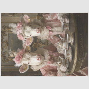 Papier Mousseline Découpage Whimsical Cow Daisy & Rosie Tea Party