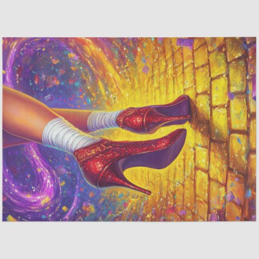 Papier Mousseline Découpage Whimsical Elara Danser Golden Road (Recto)