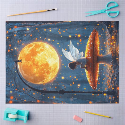 Papier Mousseline Découpage Whimsical Fairy Luant Champignons (Artisanat)