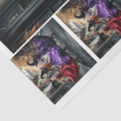 Papier Mousseline Decoupage Whimsical Halloween Witches 11x14 Canvas (Détail)