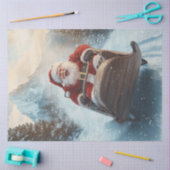Papier Mousseline Découpage Whimsical Happy Père Noël Sledding en Ne (Artisanat)